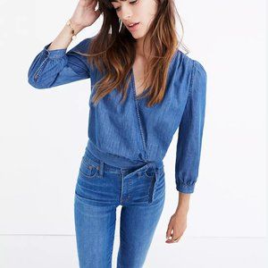 Madewell Denim Wrap Top